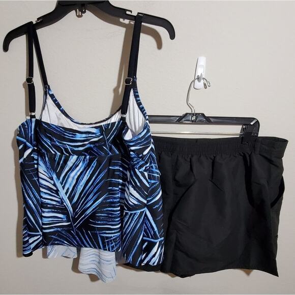 Maxine of Hollywood palm 2pc‎ Tiered tankini boy shorts Plus Size 20 W New - Picture 7 of 13
